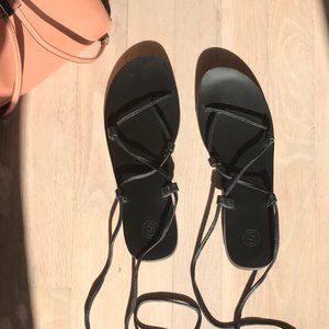 Urban Outfitters Black Leather Sandals
